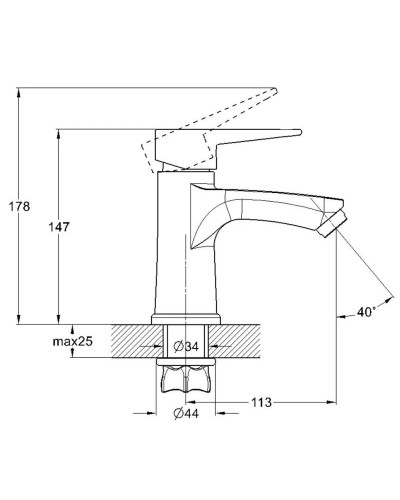 Смеситель для раковины G.Lauf NUD1-A045KT