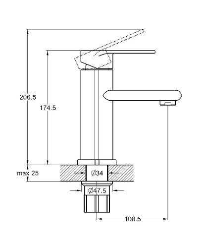 Смеситель для раковины G.Lauf NOB1-A128