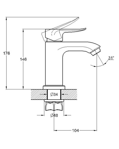 Смеситель для раковины G.Lauf GOB1-A134