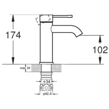 Смеситель для раковины G.Lauf ZAP1-B090