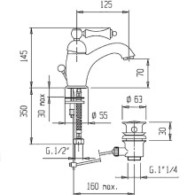 Смеситель для раковины Cezares Margot MARGOT-LSM1-01-Bi Хром
