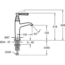 Смеситель для раковины Jacob Delafon Cleo 1889 E24308-BGG Золото глянцевое