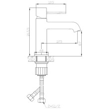 Смеситель для раковины без донного клапана Orange Karl M05-021cr