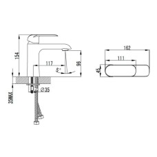 Смеситель для раковины хром/белый Bien Torres BL11006401