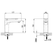 Смеситель для раковины хром/розовое золото Bien Hermes BL11009402