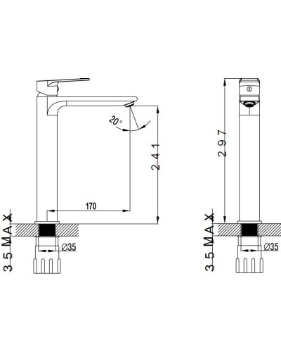 Смеситель для раковины Bien Alesta BL21001104