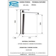 Смеситель для раковины без донного клапана Remer Dream D11L
