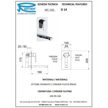 Смеситель для раковины без донного клапана Remer Dream D14