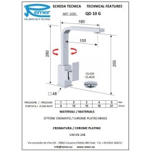 Смеситель для раковины с донным клапаном Remer Q-Design QD10G