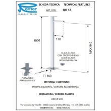 Смеситель напольный для раковины с донным клапаном Remer Q-Design QD18