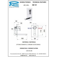 Смеситель для раковины без донного клапана Remer Q-Design QD14
