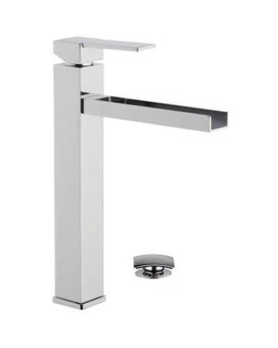 Смеситель для раковины с донным клапаном Remer Qubika Cascata QC10LB