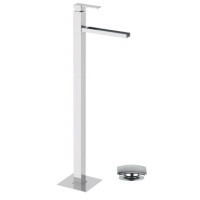 Смеситель напольный для раковины с донным клапаном Remer Qubika Cascata QC18