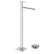 Смеситель напольный для раковины с донным клапаном Remer Qubika Cascata QC18