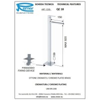 Смеситель напольный для раковины с донным клапаном Remer Qubika Cascata QC18