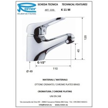 Кран для холодной воды без донного клапана Remer Kiss K11M