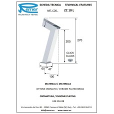 Смеситель для раковины с донным клапаном Remer Flash ZC10L