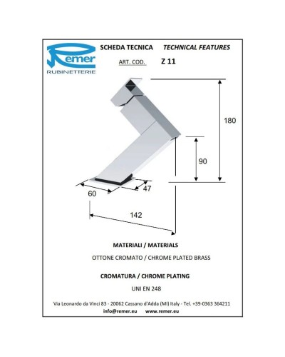 Смеситель для раковины без донного клапана Remer Flash Z11