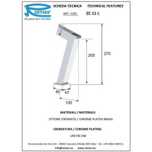 Смеситель для раковины без донного клапана Remer Flash ZC11L