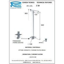 Смеситель напольный для раковины с донным клапаном Remer Flash Z18