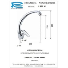 Кран для холодной воды без донного клапана Remer Serie 35 F42M