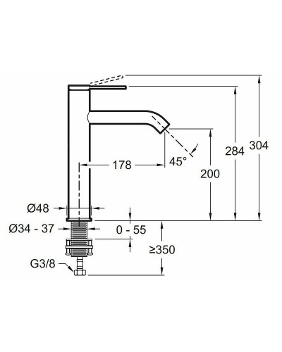Смеситель для раковины Jacob Delafon Grands Boulevards E77959-4AND-CP Хром