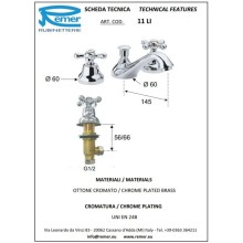 Смеситель для раковины с донным клапаном Remer Liberty 11LI