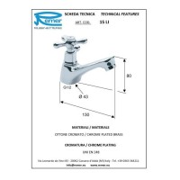 Кран для холодной воды без донного клапана Remer Liberty 15LI