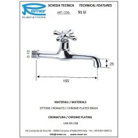 Кран для холодной воды без донного клапана Remer Liberty 51LICE