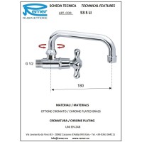 Кран для холодной воды без донного клапана Remer Liberty 53SLI