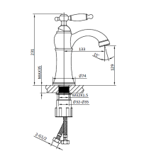Смеситель для раковины AltroBagno Opera 0119 BrGi