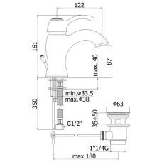 Смеситель для раковины с донным клапаном Paffoni Flavia FA075CR