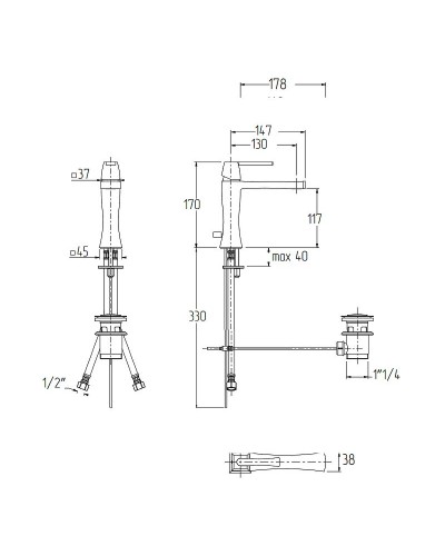Смеситель для раковины Migliore Opera 19043 Хром