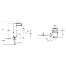 Смеситель для раковины с донным клапаном Jacob Delafon Odeon Rive Gauche E21028-BLV-CP