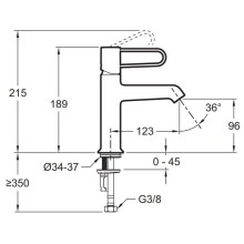 Смеситель для раковины без донного клапана Jacob Delafon Odeon Rive Gauche E21029-BLV-CP