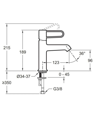 Смеситель для раковины без донного клапана Jacob Delafon Odeon Rive Gauche E21029-BLV-CP