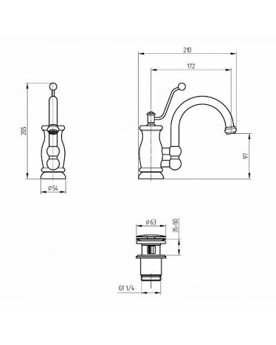 Смеситель для раковины Migliore Vivaldi 19542 Хром