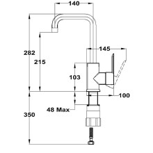 Смеситель для раковины Teka Petra 813766280 Хром