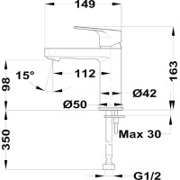 Смеситель для раковины Teka Manacor 843461280 Хром