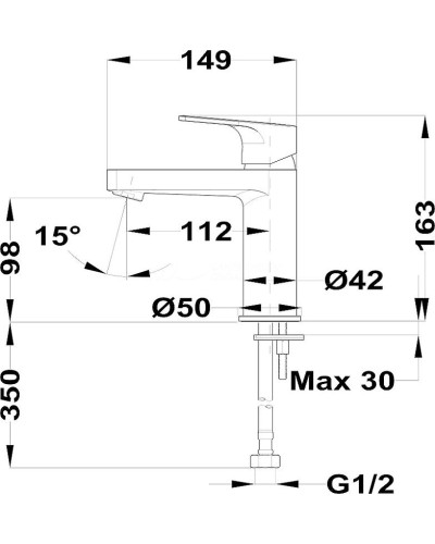Смеситель для раковины Teka Manacor 843461280 Хром