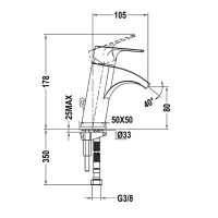 Смеситель для раковины Teka Palma 653861210 Хром