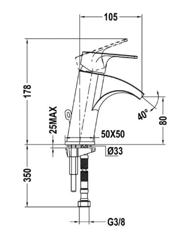 Смеситель для раковины Teka Palma 653861210 Хром