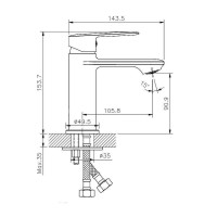 Смеситель для раковины Koller Pool Line LN0200 Хром