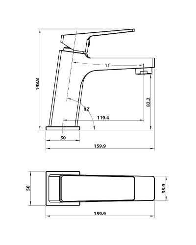 Смеситель для раковины Koller Pool Neon Cube NC0200 Хром