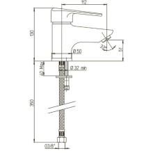 Смеситель для раковины без донного клапана Paini Cooper 80CR205
