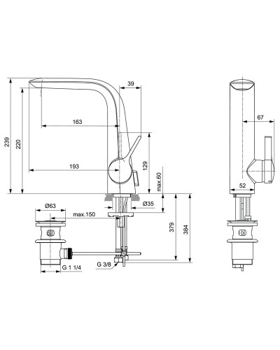 Смеситель для раковины Ideal Standard Melange A6041AA Хром