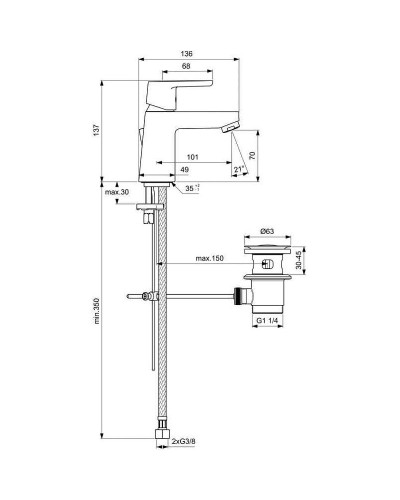 Смеситель для раковины Ideal Standard Vito B0405AA Хром
