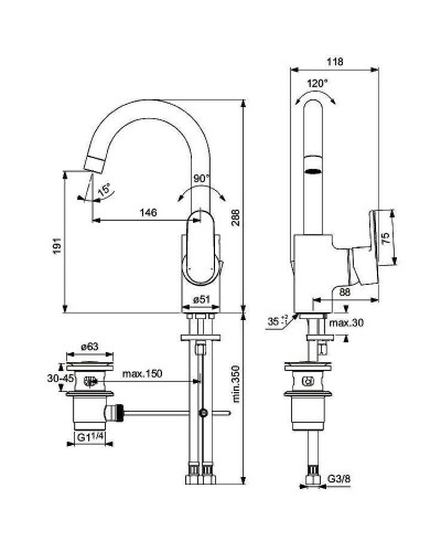 Смеситель для раковины Ideal Standard Vito B0410AA Хром