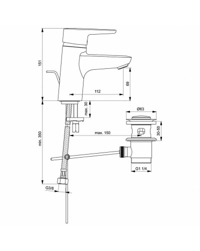 Смеситель для раковины Ideal Standard Connect Blue B9914AA Хром