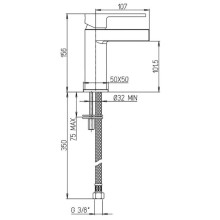 Смеситель для раковины без донного клапана Paini DAX-R 84CR205WFRKM